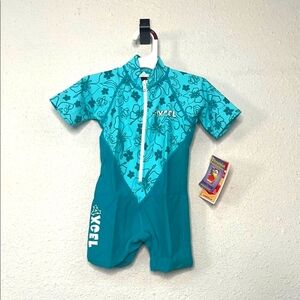 XCEL Kids Swim Suit Size 1 - Teal Floral NWT